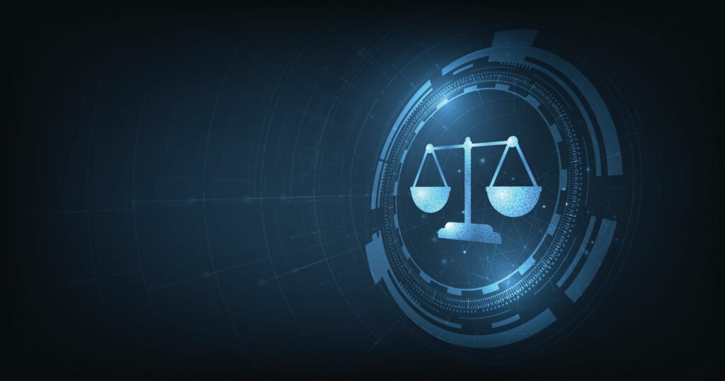 Internet,Law,On,A,Dark,Blue,Background.,Cyber,Law,As